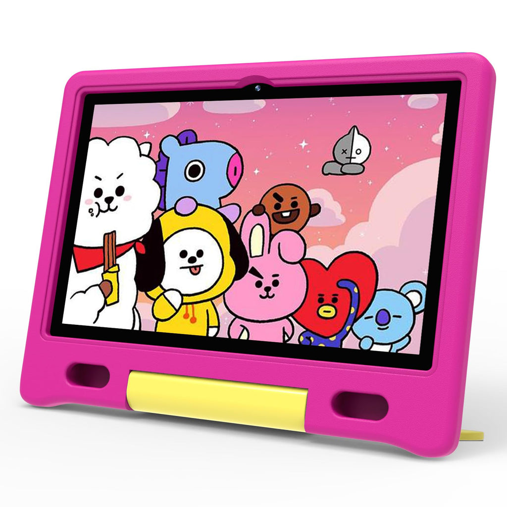 ApoloSignage Kids Tablet 10.1" Tablet for Kids Childrens Tablet with Case Expandable Storage Educational Learning Wi-Fi 6 BT 5.0 Dual Camera Toddler Tablet for Boys and Girls Pink