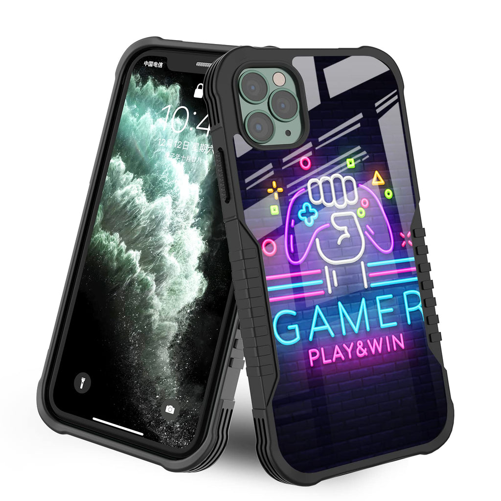 LANJINDENG Compatible with iPhone 15 Pro Case Design for Boys Men Kids Gamer Play Game Win Easter [Shockproof Bumper] [Anti-Scratch] [Anti-Slip] Heavy Duty Protection Cover