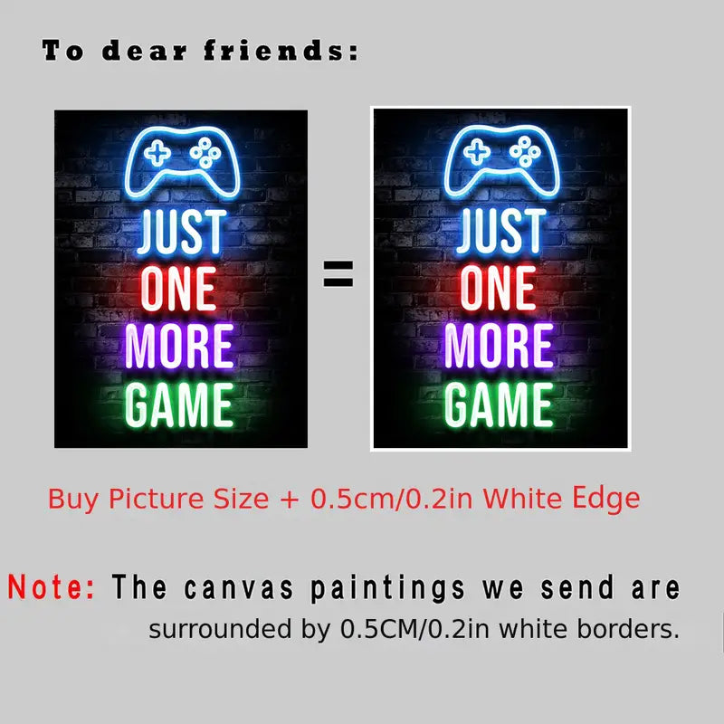 Gamer Quotes Canvas Poster for Modern Room Decor (No Frame)
