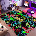 Osimiccp Gamer Rug for Boys Room 5x7 Non-Slip Gaming RugCool Graffiti Gaming Carpet for Bedroom Living Room Game Room Rug Decor