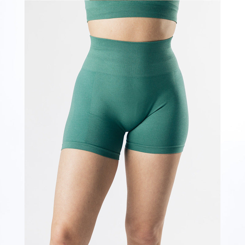 High Waist Elastic Fitness Shorts for Sports and Gym