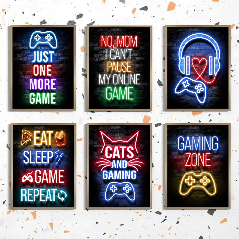 Gamer Quotes Canvas Poster for Modern Room Decor (No Frame)