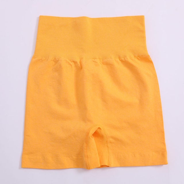 Solid High Waist Yoga Shorts for Women Gym Fitness
