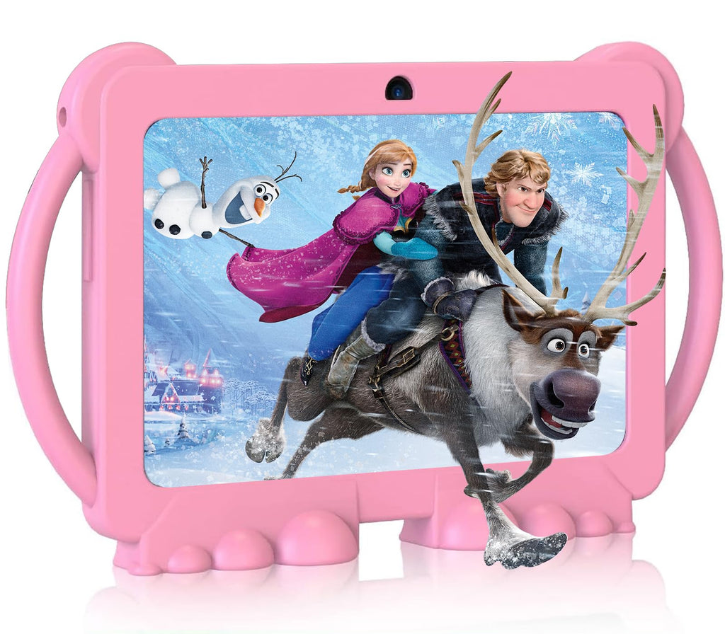 YOBANSE Kids Tablet 7 inch Tablet for Kids 6GB RAM 32GB ROM Android 13 Toddler Tablet with Bluetooth WiFi Dual Camera Children Tablet with Parental Control Educational App(Light Pink)