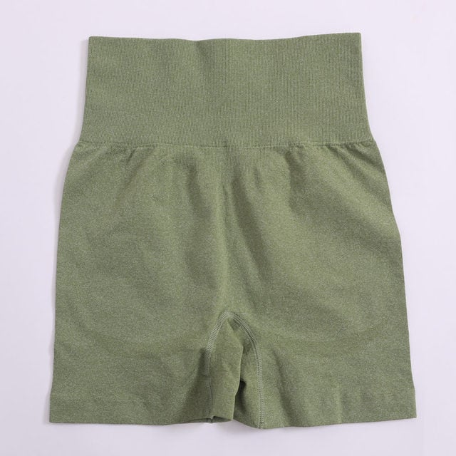 Solid High Waist Yoga Shorts for Women Gym Fitness