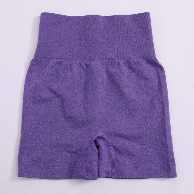 Solid High Waist Yoga Shorts for Women Gym Fitness